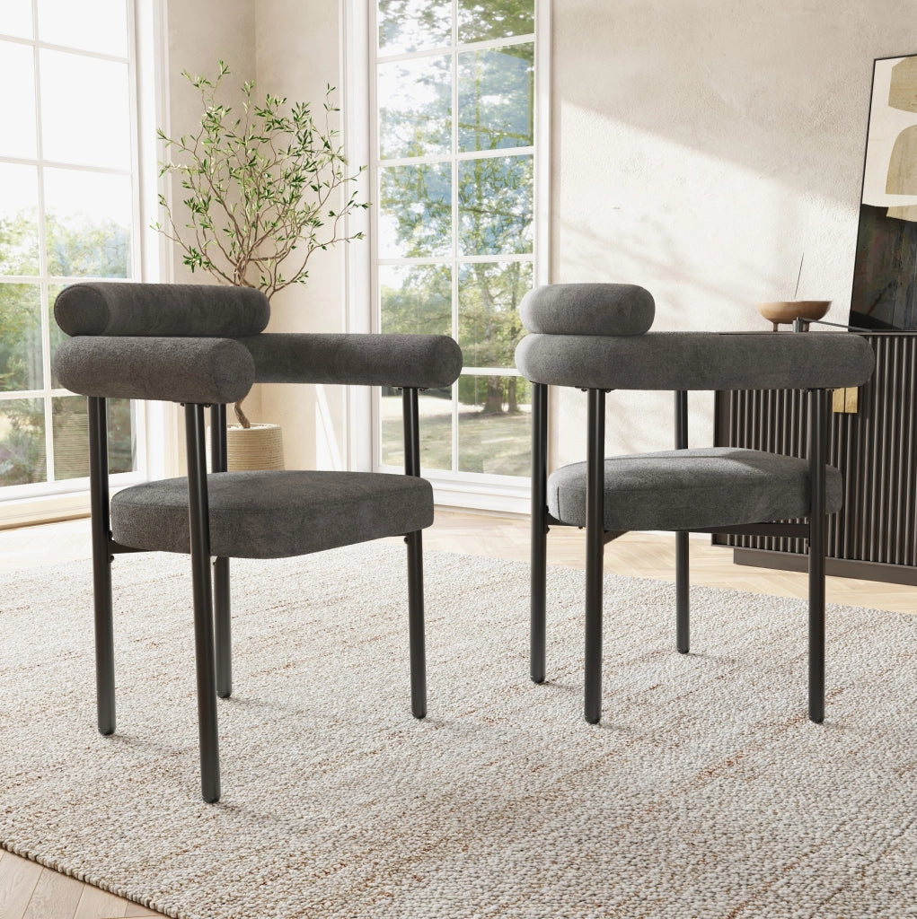 Sedia da pranzo 70x62x84 cm; velluto grigio scuro; struttura in ferro