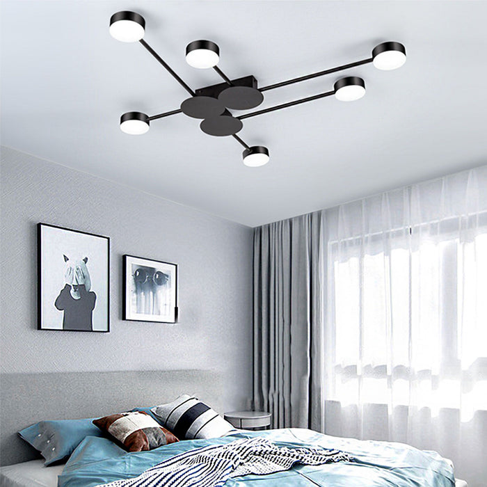 Lampada Da Soffitto 6 Punti Luce Black Led APP521-6C