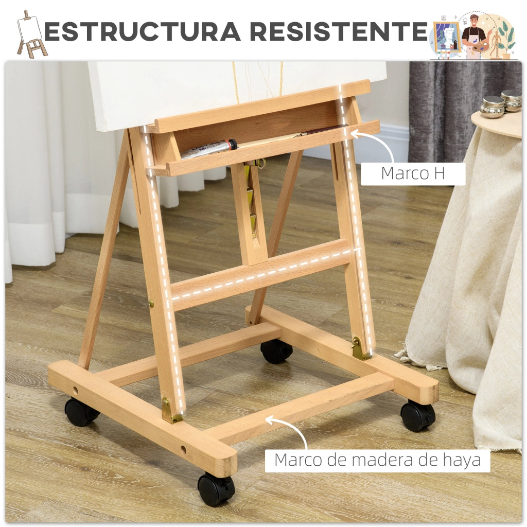 Tavolo da Pittura Pieghevole ¨C Zephmum ¨C Legno Naturale 238 cm