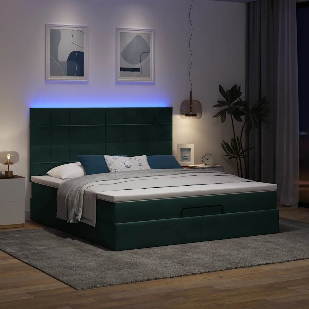 vidaXL Struttura Letto Pouf con Materassi 160x200 cm Velluto