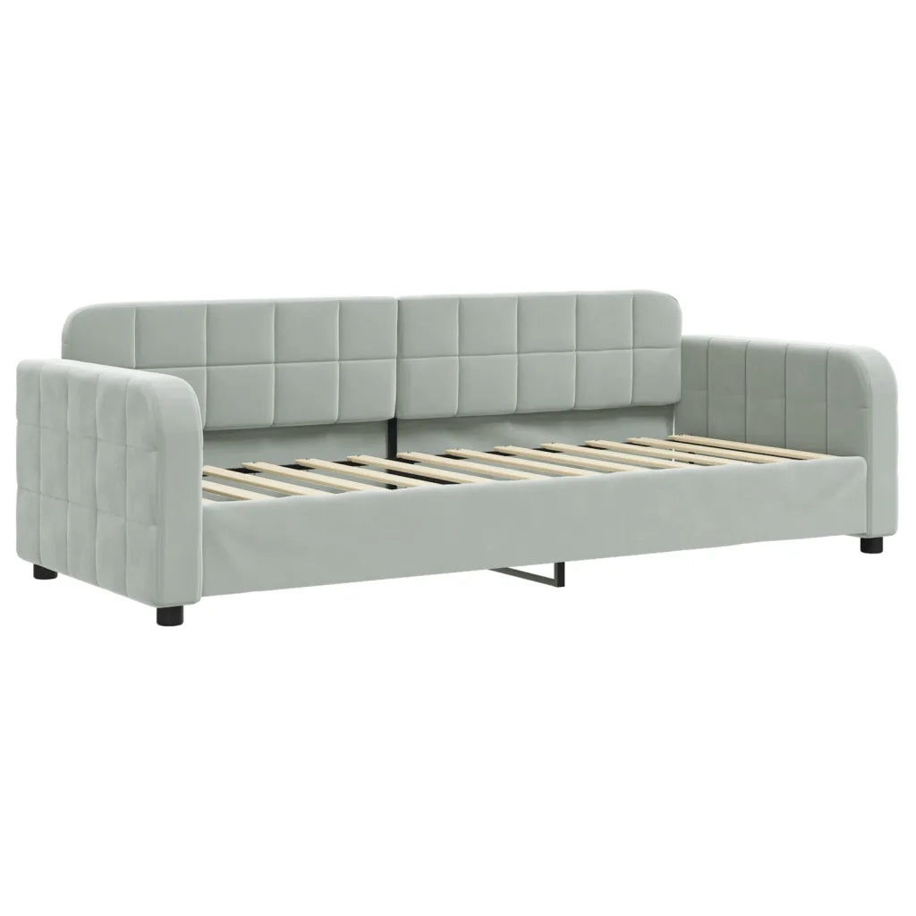 Divano Letto con Materasso Grigio Chiaro 80x200 cm in Velluto 3196898