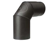 GOMITO 90Â° PORC. C/ISPEZIONE STUFE A LEGNA NERO OPACO ALA SMALTO TOP- - EE ¸ mm.150 - 1 pezzi ALA