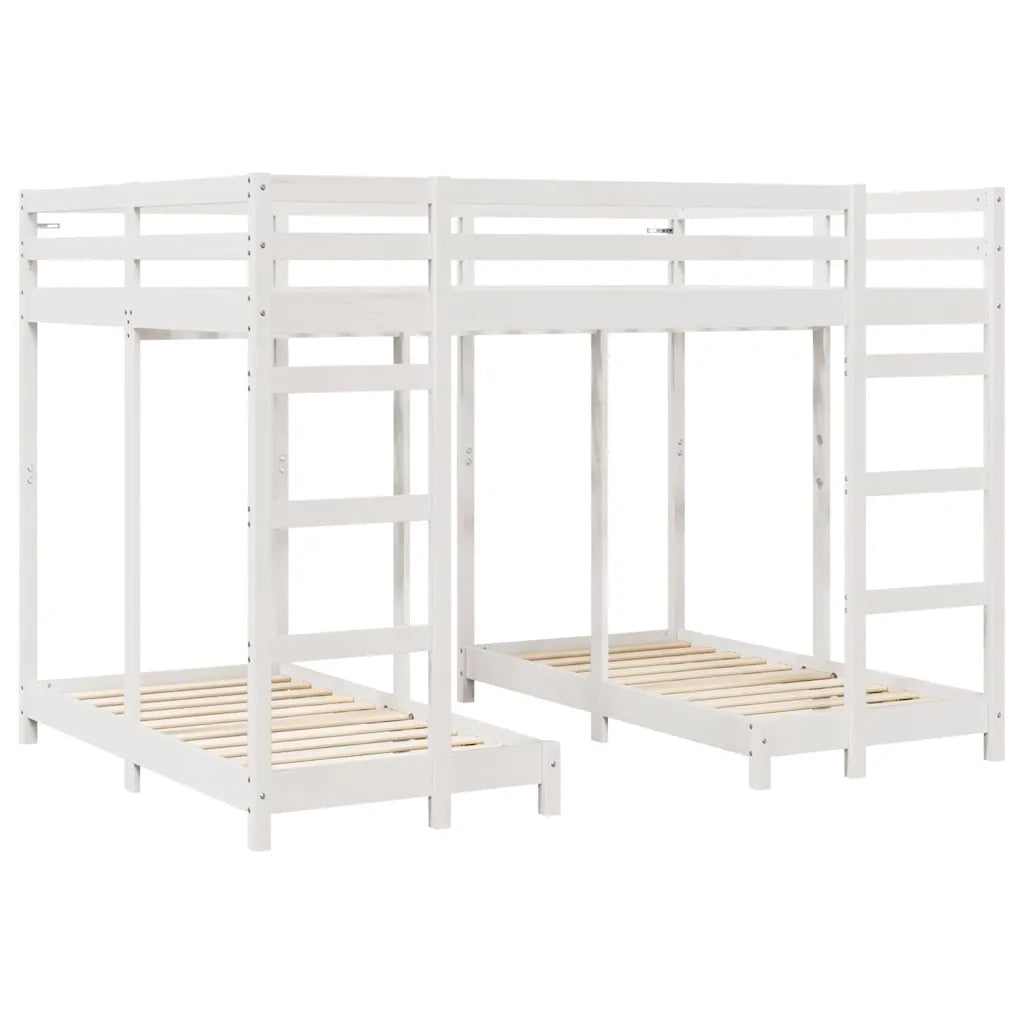 Struttura letto a castello triplo Bianco 140 x 200 cm 3414565