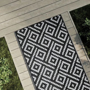Tappeto da Esterno ARAKIL Bianco e Nero 80x250 cm PP 368575