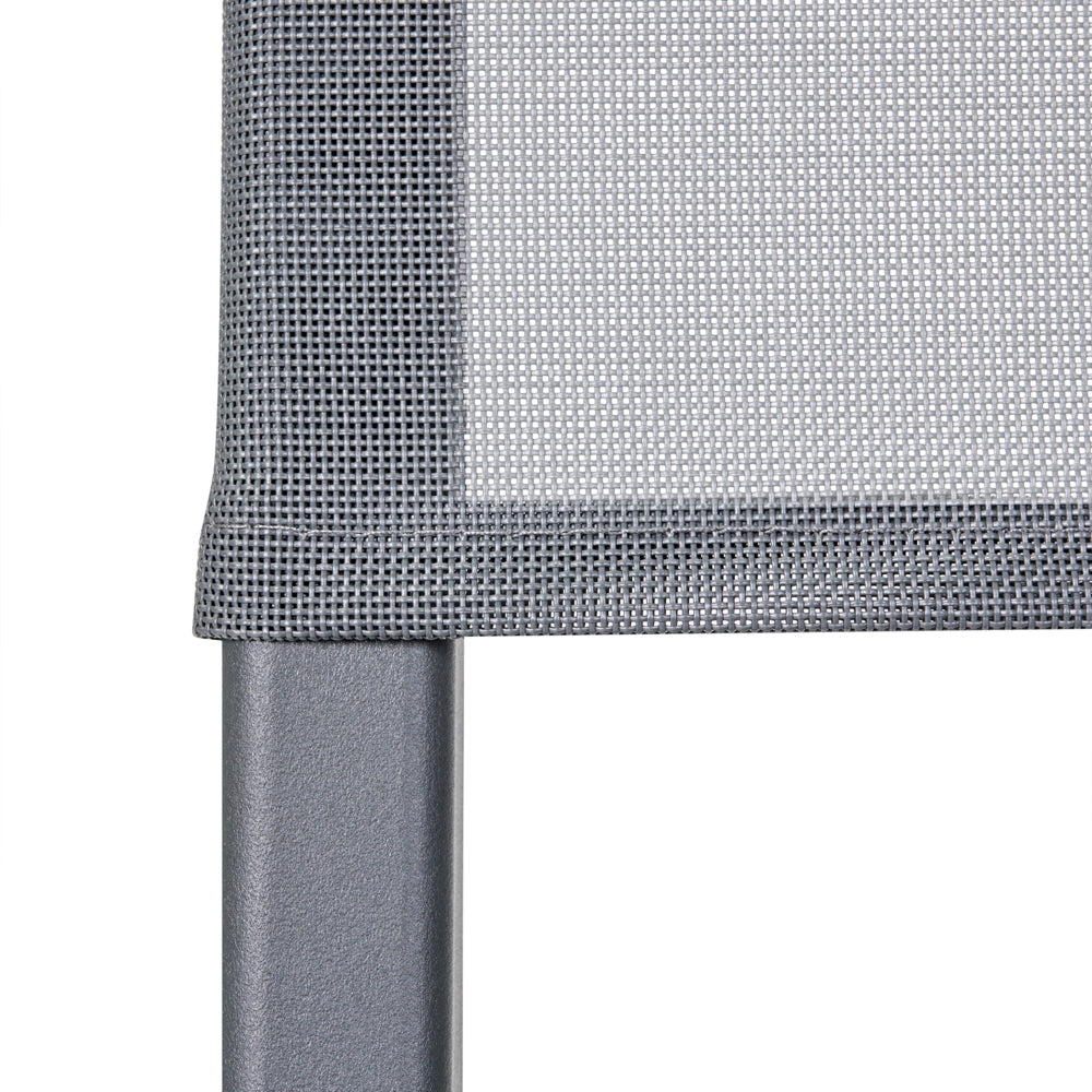 Set di 4 sedie da pranzo in plastica per esterni senza braccioli pieghevoli grigio scuro stile minimalista