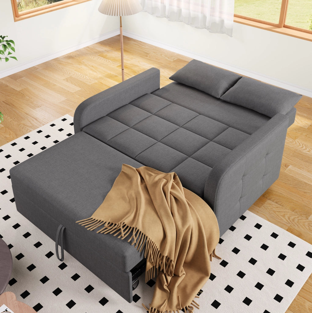 Divano letto pieghevole multifunzione 127x75x94 cm; grigio antico; con schienale regolabile