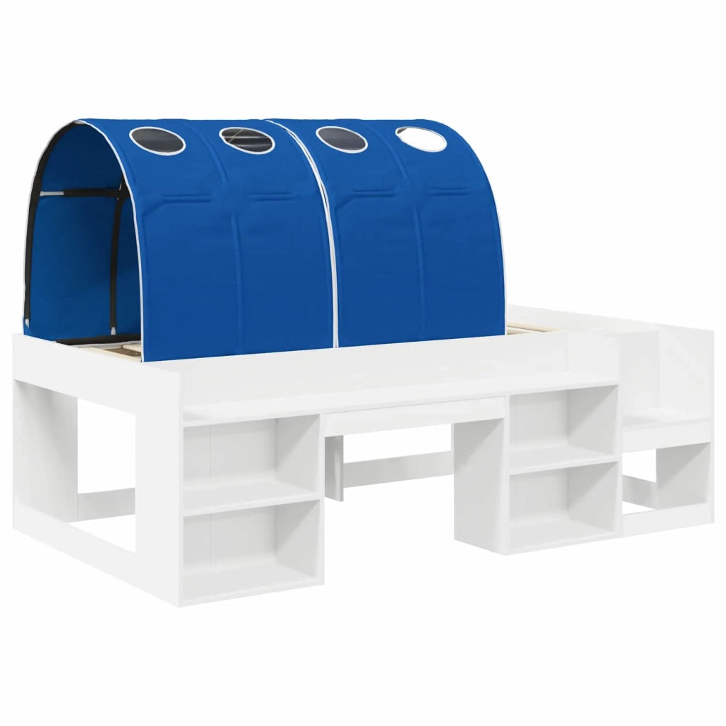 Letto alto per bambini con storage 3 pz Bianco e Blu 3423595