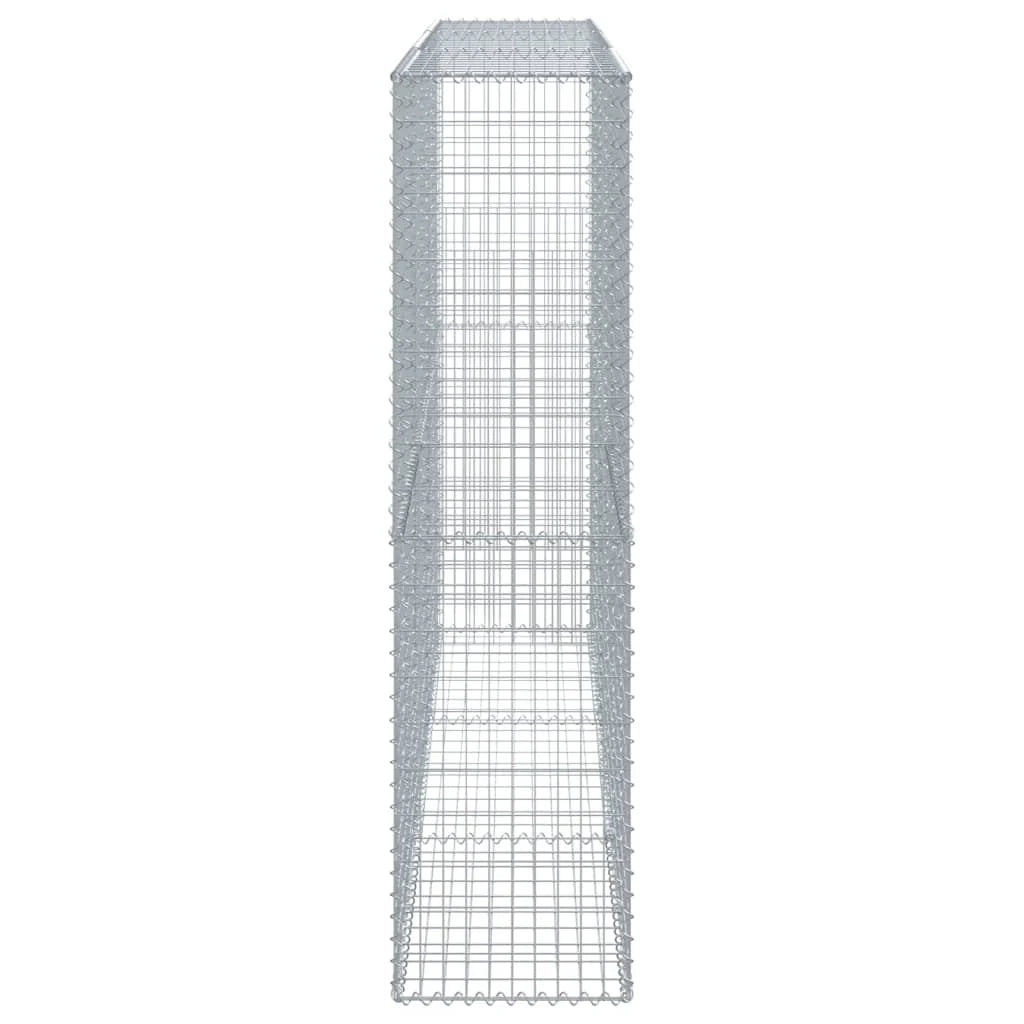 Gabbione recinto a gabbia muro di contenimento con coperchio 300 x 50 x 200 cm ferro zincato argento 02_0040155