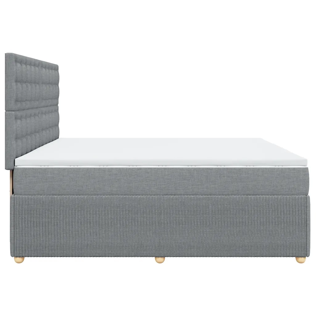 Giroletto a Molle con Materasso Grigio Chiaro 200x200cm Tessuto