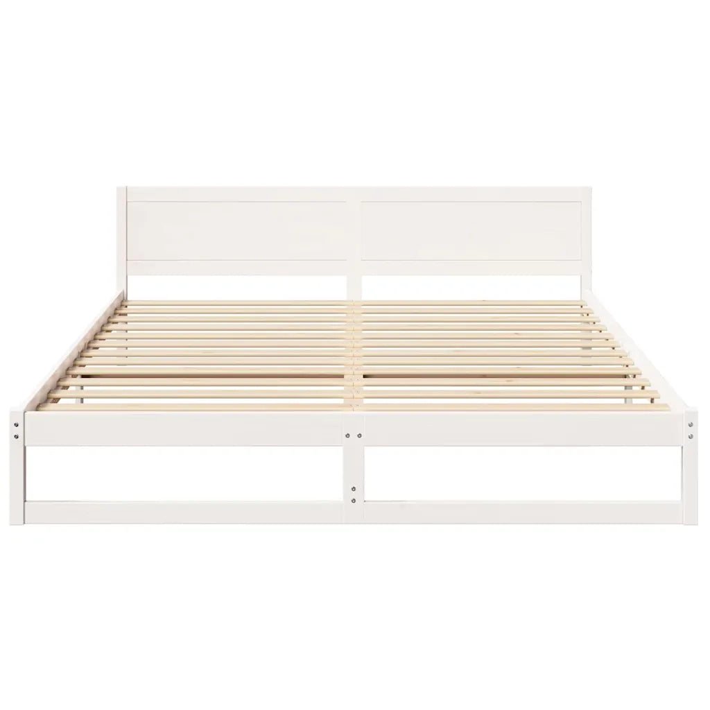 Struttura del letto Bianco 200 x 200 cm Pino massello 873260