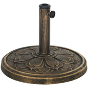 BASE PER OMBRELLONE DA 12 KG CON MANOVELLA INTEGRATA IN RESINA METALLO E CEMENTO 46X33 CM BRONZO