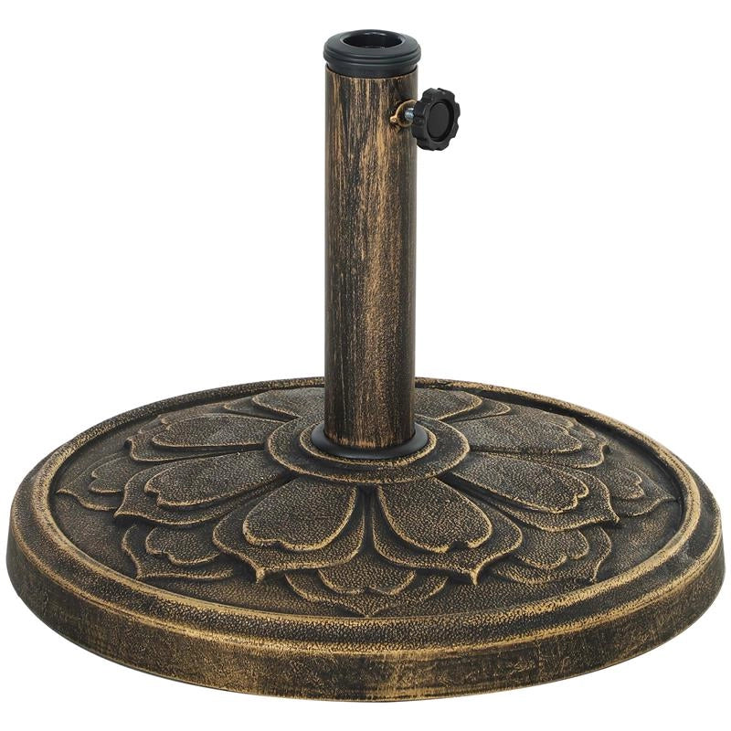 BASE PER OMBRELLONE DA 12 KG CON MANOVELLA INTEGRATA IN RESINA METALLO E CEMENTO 46X33 CM BRONZO