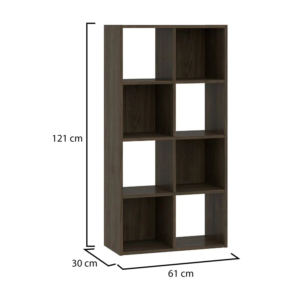 Biblioteca Lifatila, Libreria 6 Ripiani, 61x30x121h cm Marrone Noce