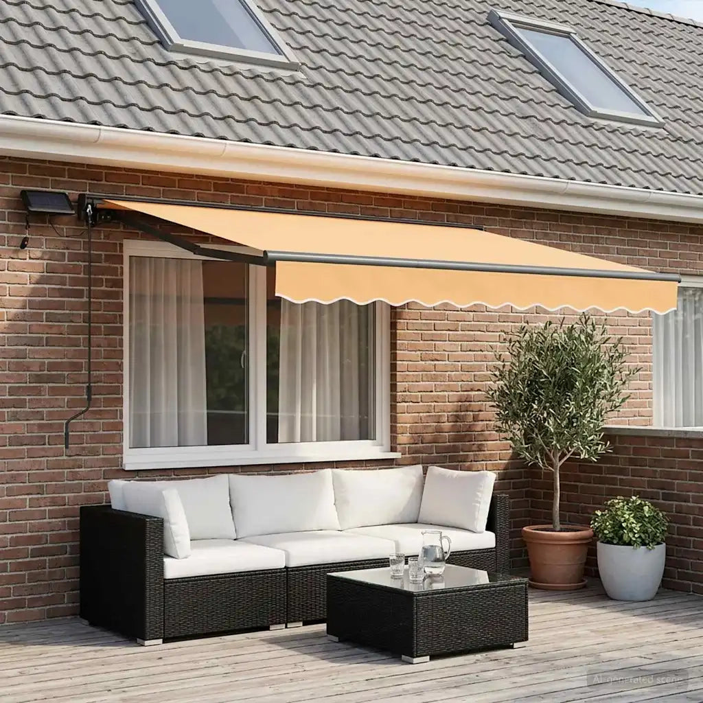 Cornice per Tenda Manuale con LED Sabbia 3 x 2,5 m 3425908