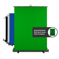 Fondale fotografico a rullo verde 165 x 220 cm, sfondo avvolgibile con supporto, sistema per studi fotografici, pannello ingualcibile ideale per chroma key