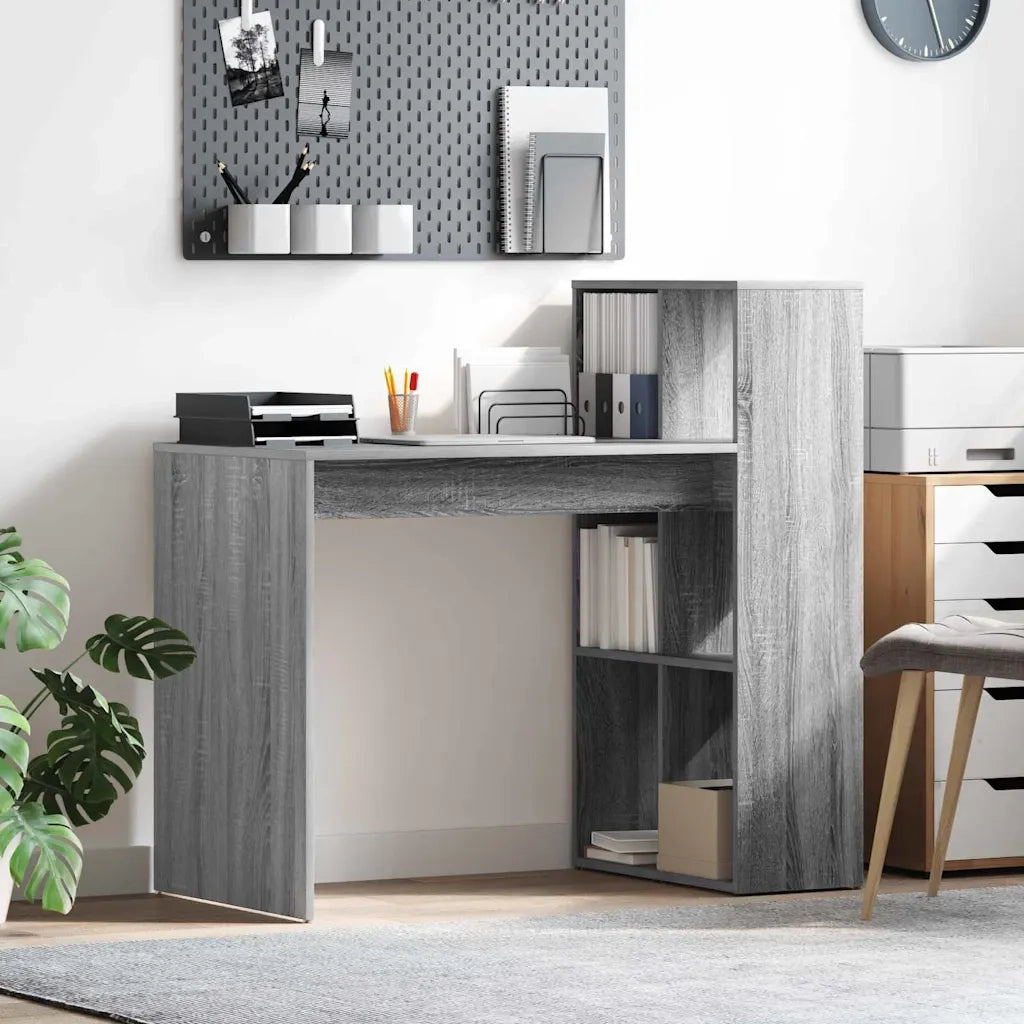 Scrivania | Tavolo da Ufficio Grigio Sonoma 108 x 55 x 103.5 cm Legno multistrato