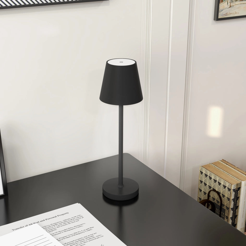 Lampada da Comodino LED Ricaricabile ¨C Zephmum ¨C Nero ?11,2x36,5 cm