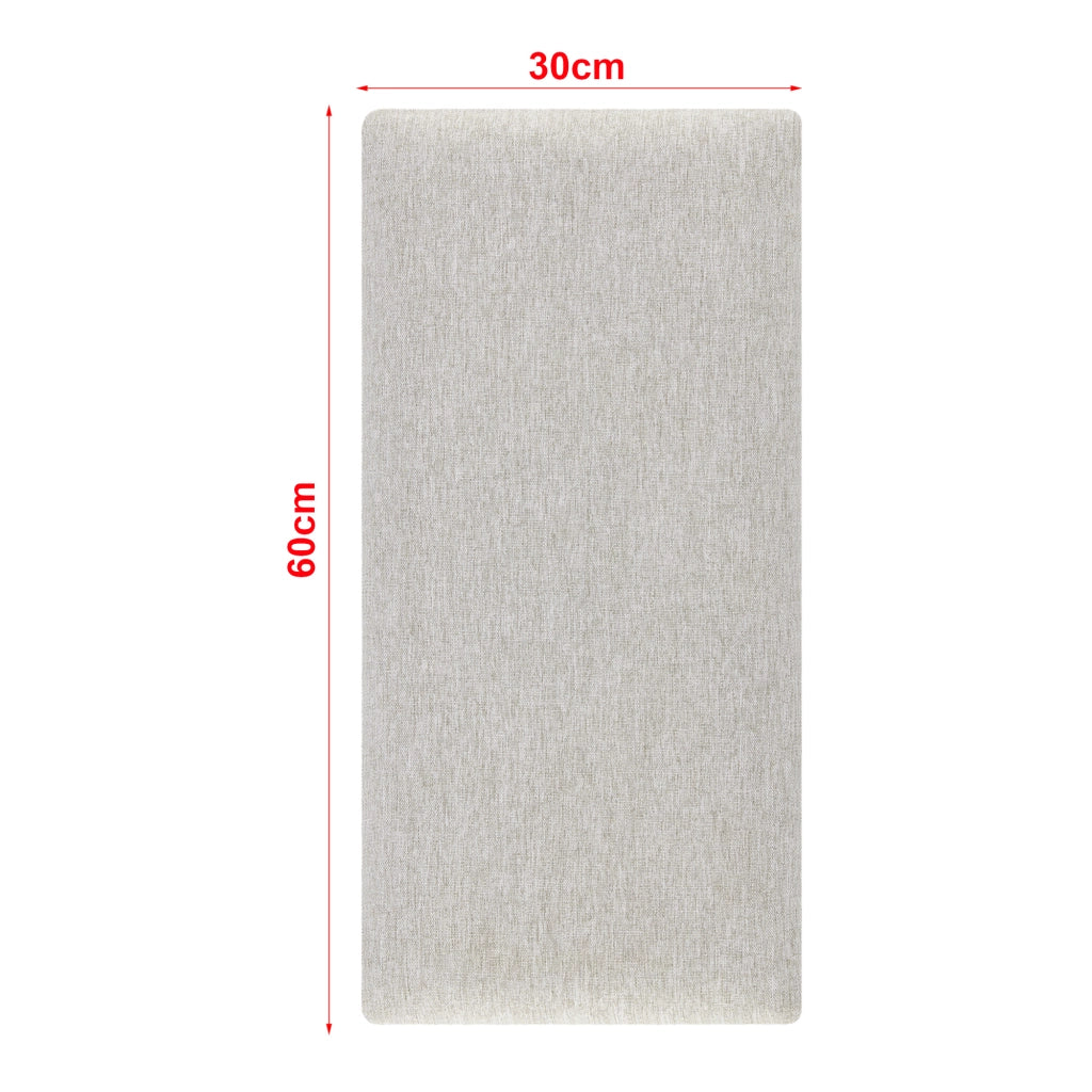 Set Carpino di 3 Pannelli Murali Imbottiti Rivestiti in Tessuto Grigio 60x30 cm [neu.haus]