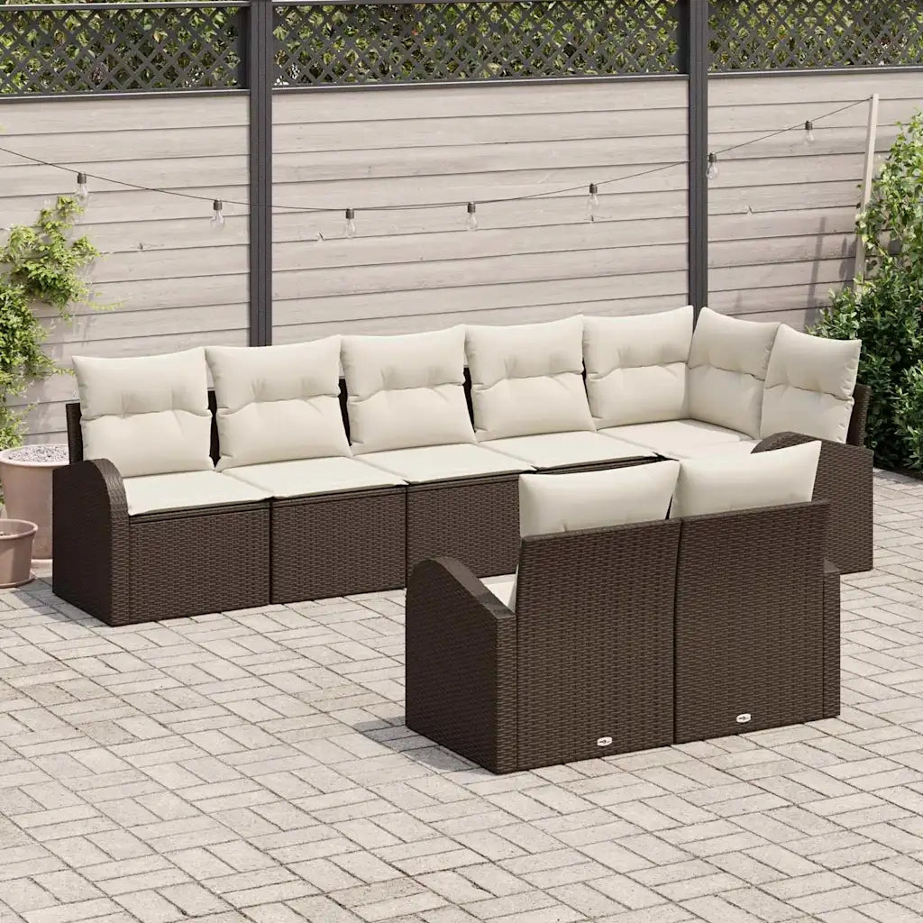 Set Divano da Giardino 8 pcs polyrattan