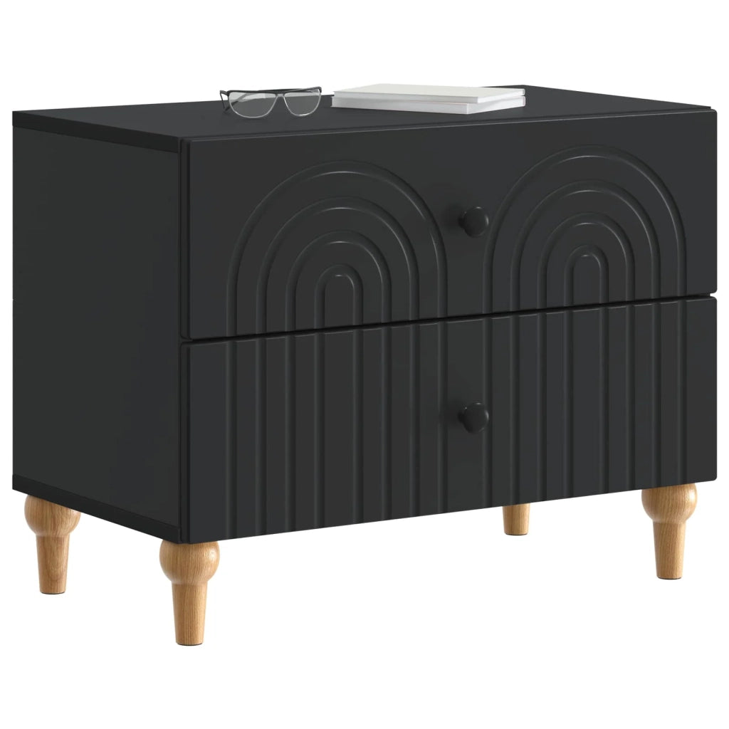 Armadio da Notte Nero 62 x 34,5 x 48 cm Legno ingegnerizzato