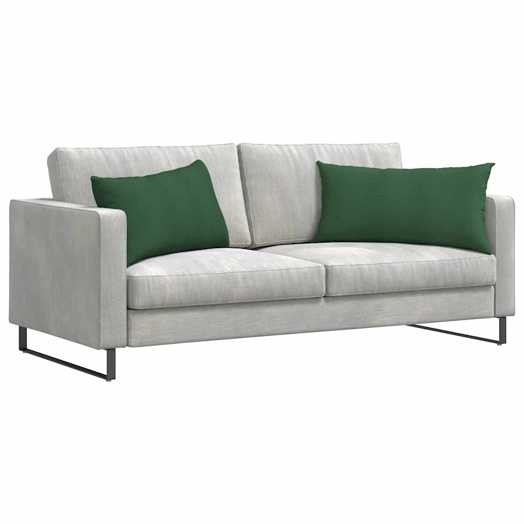 Cuscini da Divano 2 pz-Set di 2 Cuscini per Sofa Verde Scuro 80 x 40 cm Tessuto in Cords 692381