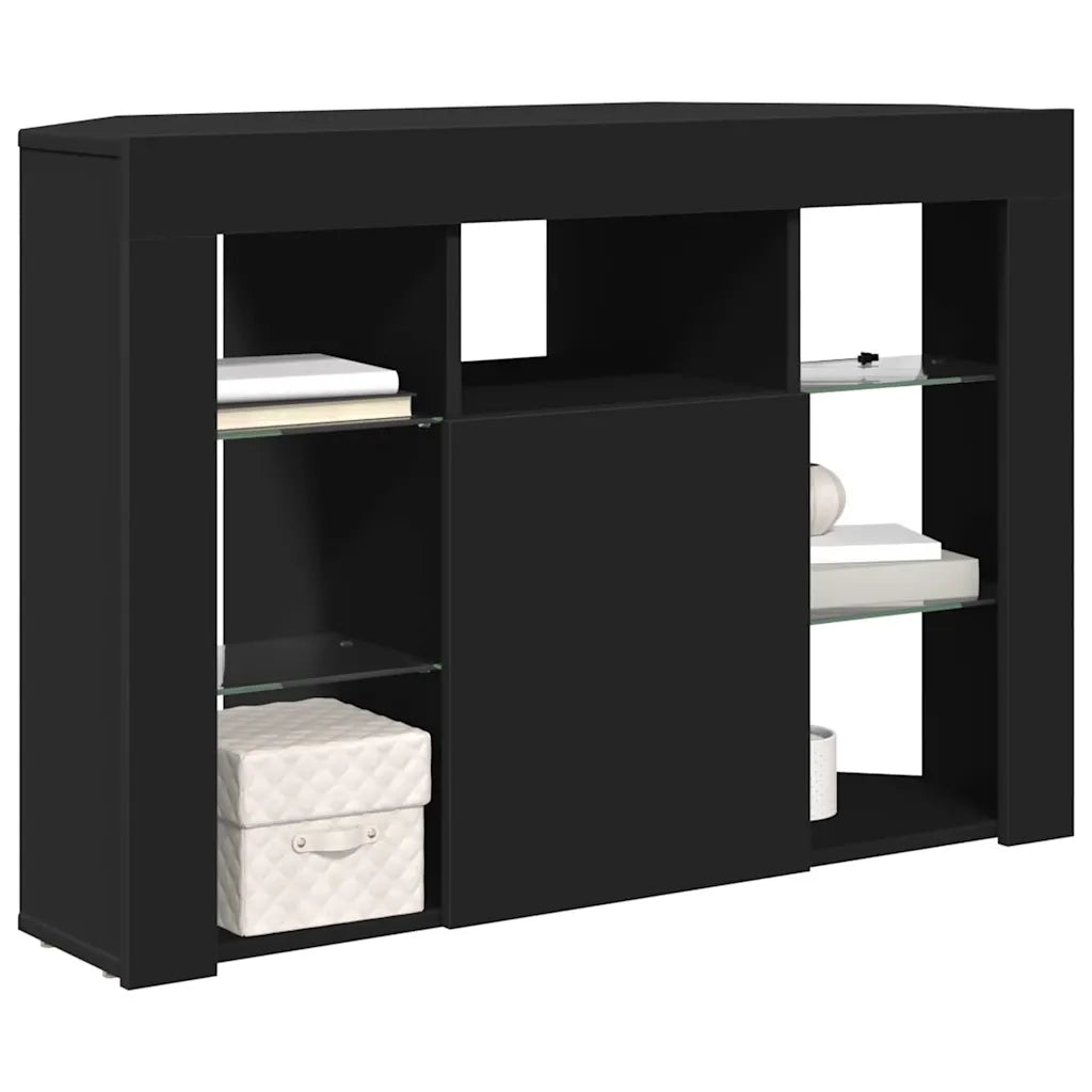 Mobile TV LED-Credenza per TV con LED-Console TV Angolare Nero 101 x 40 x 68 cm Legno multistrato