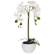Pianta artificiale in vaso Materiale sintetico bianco e verde 42 cm Pianta orchidea Accessorio decorativo per interni