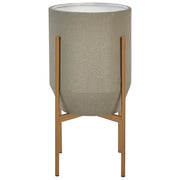 Fioriera in metallo grigio 33 x 33 x 62 cm per interno ed esterno
