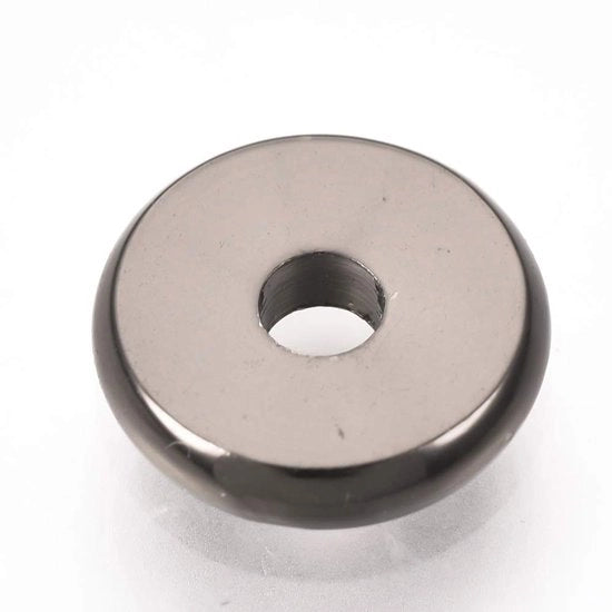 Accessori per gioielleria - Spacer in metallo - 200 pezzi - Disco piatto a forma di rondelle - Colorazione gunmetal - Diametro 6mm - Apertura 1,8mm - Per creare gioielli