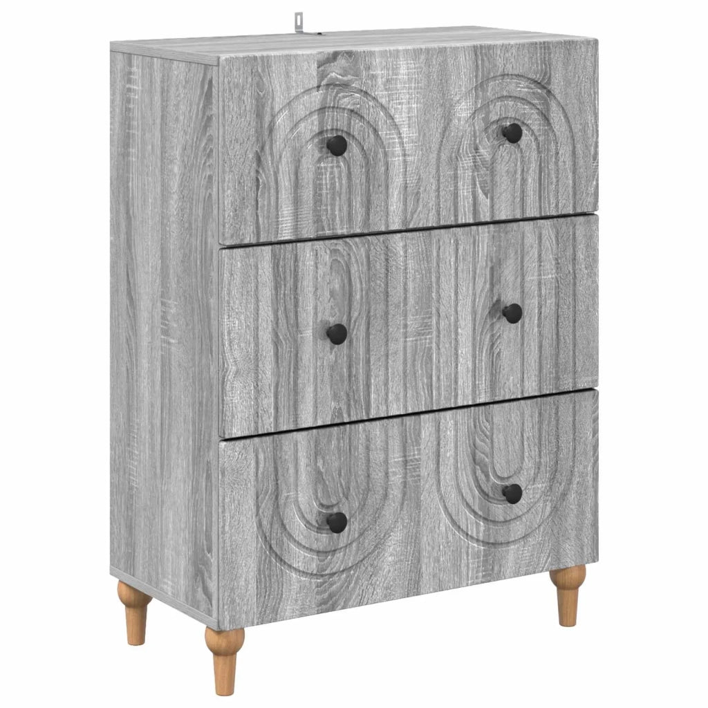 Mobile con Cassetti Grigio Sonoma 66 x 34,5 x 90 cm