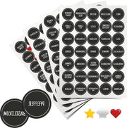 Etichette per spezie a forma rotonda - Adesive self-sostenuto etichette riutilizzabili per contenitori di spezie da cucina