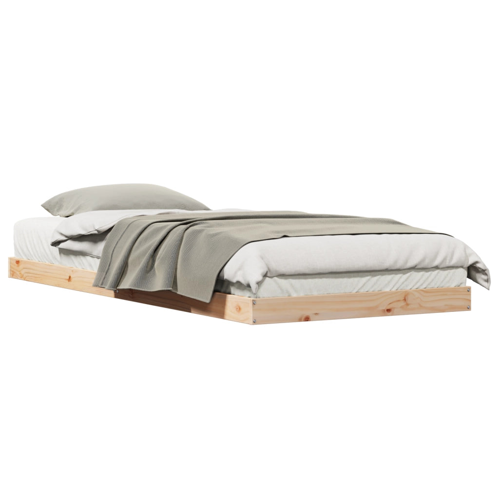 Struttura del letto a pavimento  100x210 cm in legno massello di pino