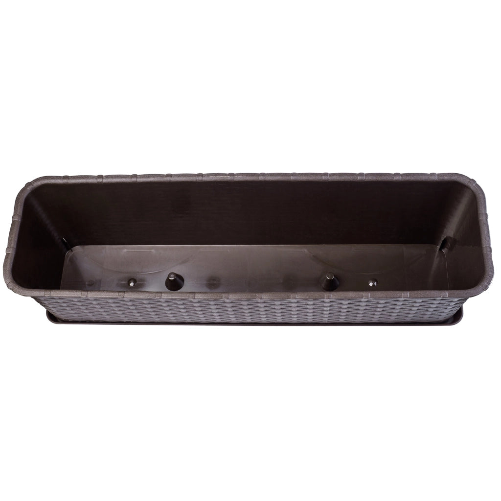 Vaso da fiori per balcone KADAX da 60 cm con supporto marrone