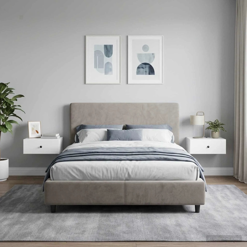 Mobiletto da notte a muro 2 pcs Bianco Lucido 49 x 34,5 x 20 cm 899134