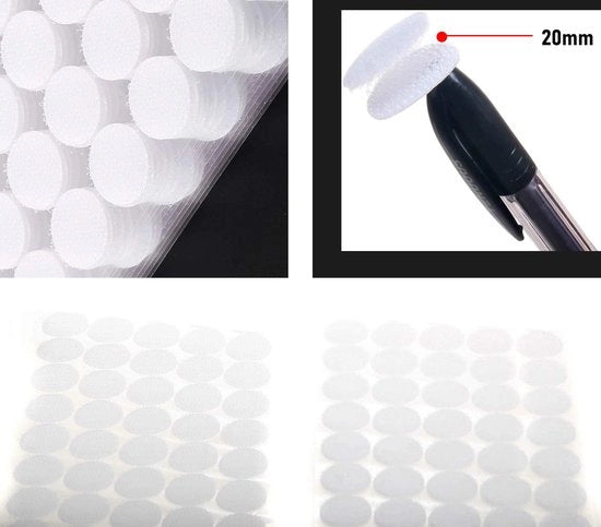 Punti di adesivo per filo 210 pezzi - Autoadesivi - Diametro 20 mm - Forma a gancio/laccio - Resistente/Robusto - Ideali per il fai da te - Punti di adesione