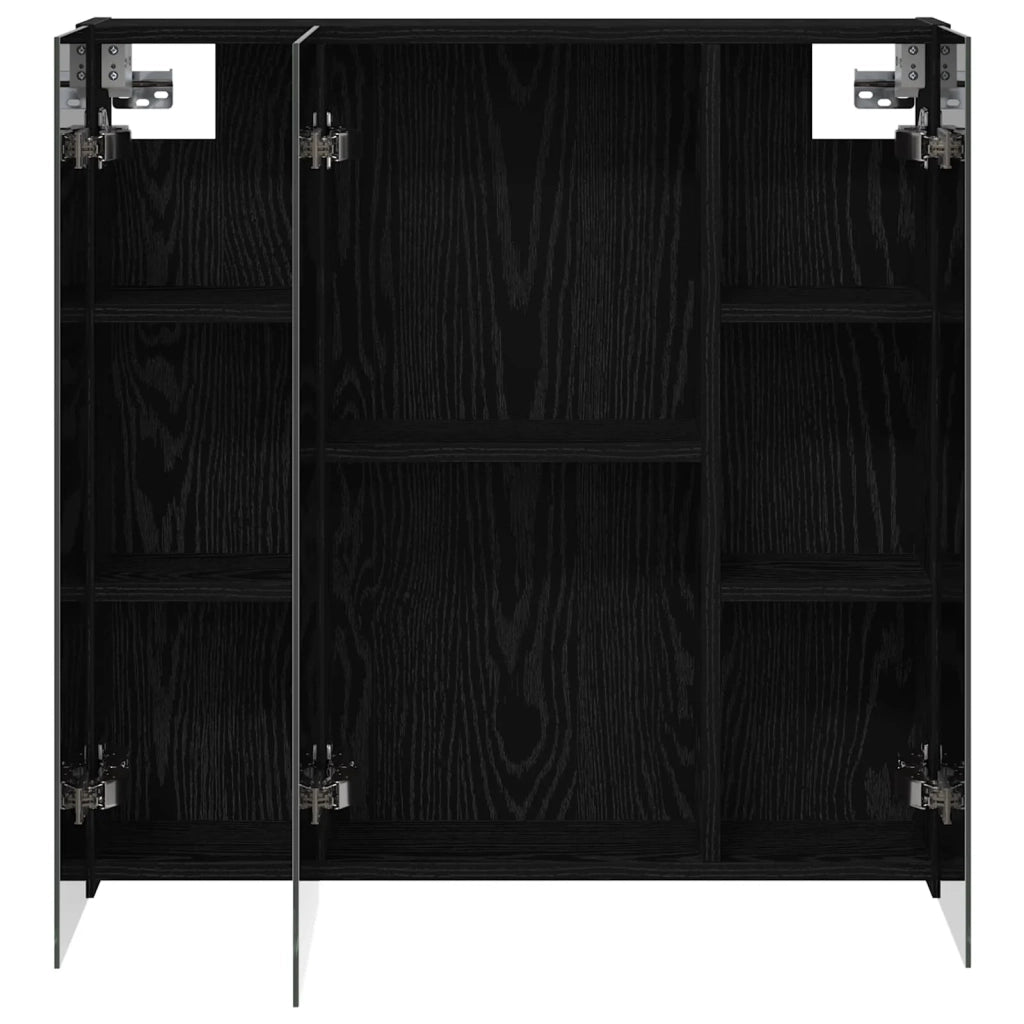 Mobiletto per specchio da bagno Rovere Nero 70 x 14,5 x 70 cm 889088