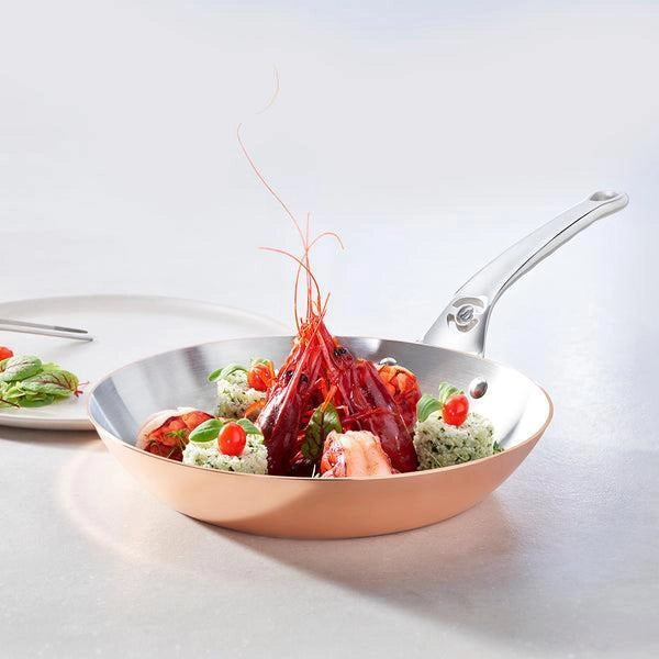De Buyer 6224.20 Prima Matera Padella Multiuso Rettangolare in Rame e Acciaio Inox Diametro 20,3 cm colore Rame