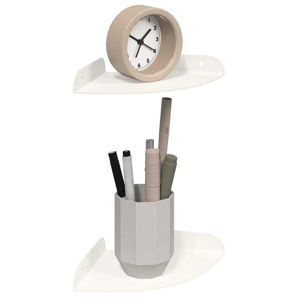 Mensola sospesa con lo scaffale 2 pcs Bianco 15 x 15 x 2 cm 8004084