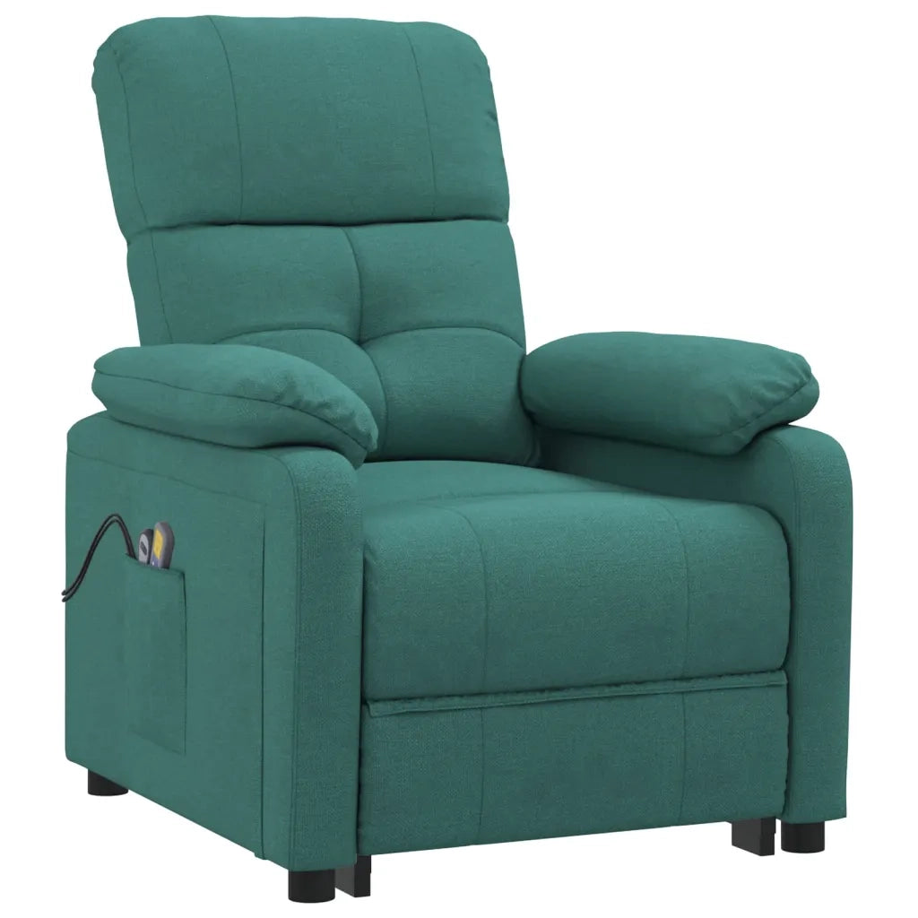 Poltrona Elettrica Massaggiante Reclinabile Verde Scuro Tessuto cod mxl 32502
