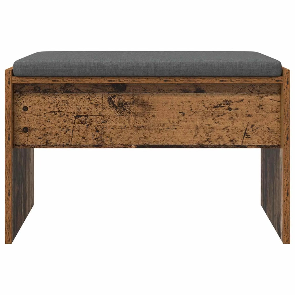 Panca per ingresso con cuscino Legno vecchio 63 x 38 x 40 cm 891550