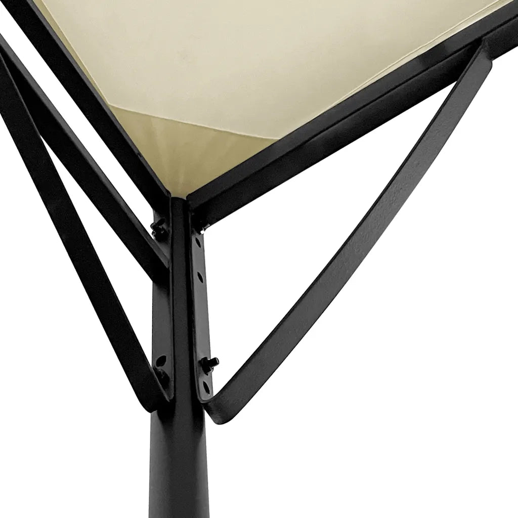 Tettoia Crema 4x3 m 180 g/m² Tessuto e Acciaio 362394