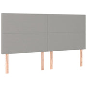 Testiera | Testata Grigio Chiaro 200x5x118/128 cm Tessuto
