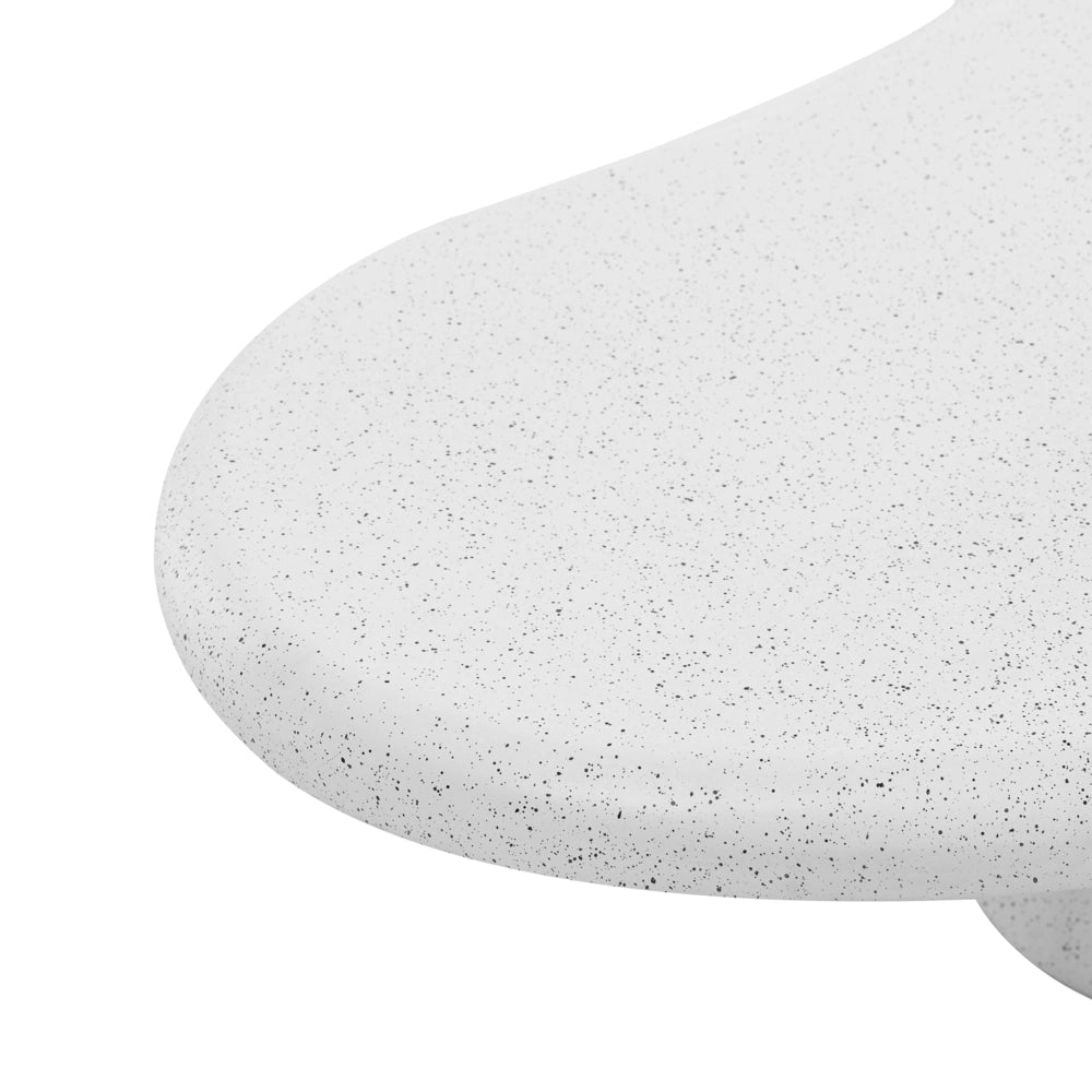 Tavolino decorativo in MgO, forma irregolare, resistente alle macchie, alla ruggine, all'acqua e al vento, 120 x 57 cm, bianco