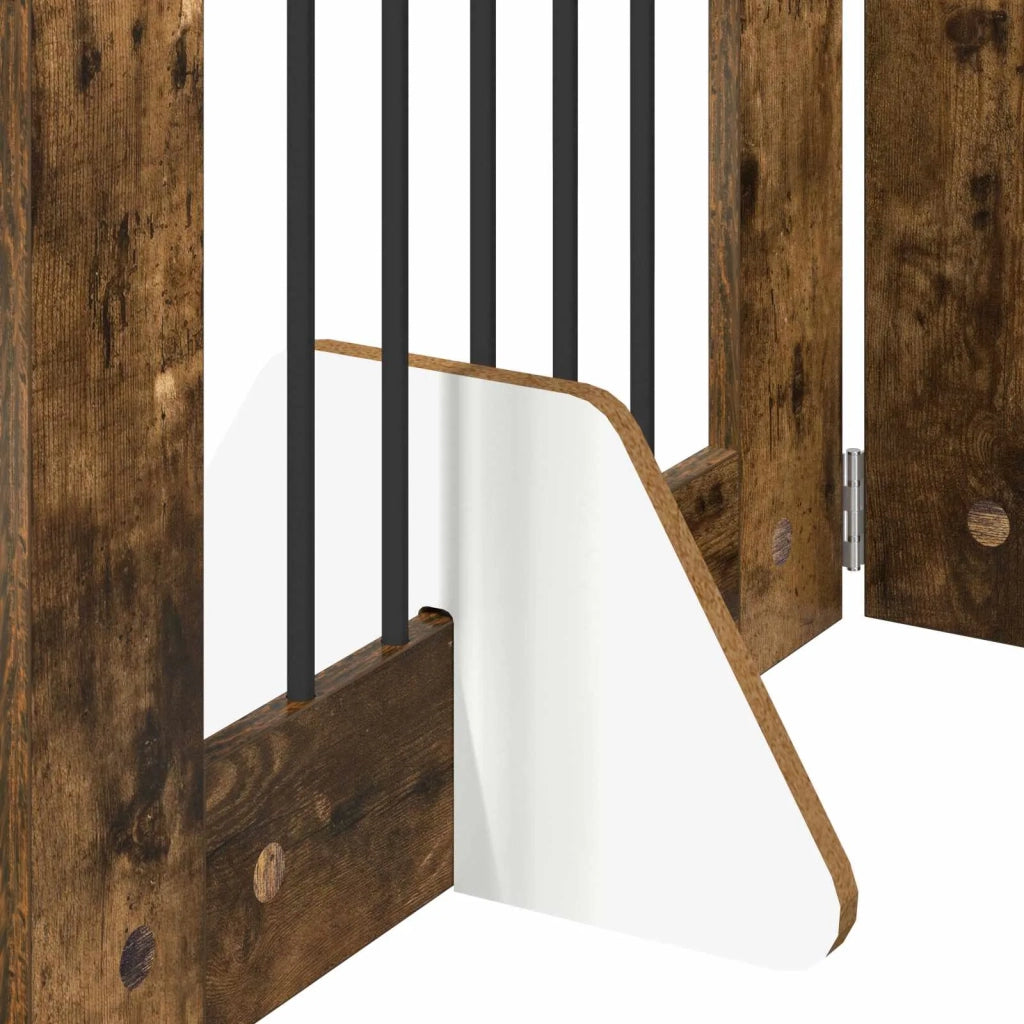 Cancello per cani con supporti 2 pz Rovere Fumo 60 x 80 cm CFW4576743