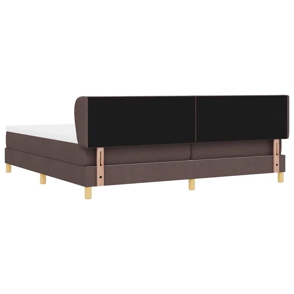 Letto a molle con materasso Marrone Scuro 200 x 200 cm Tessuto 3340300