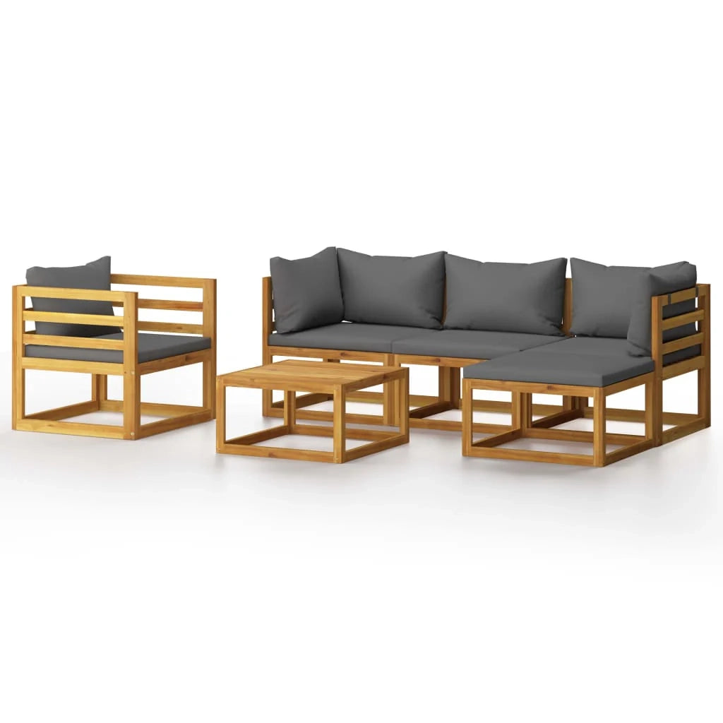 Set di mobili da giardino mobili da esterno 6 pezzi con cuscini legno massello di acacia 02_0016620