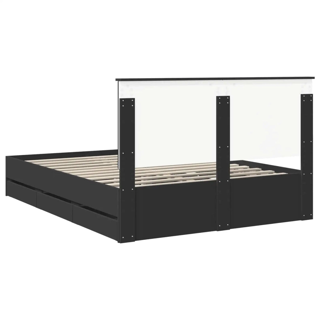 Struttura del letto Nero 150 x 200 cm Legno Ingegnerizzato