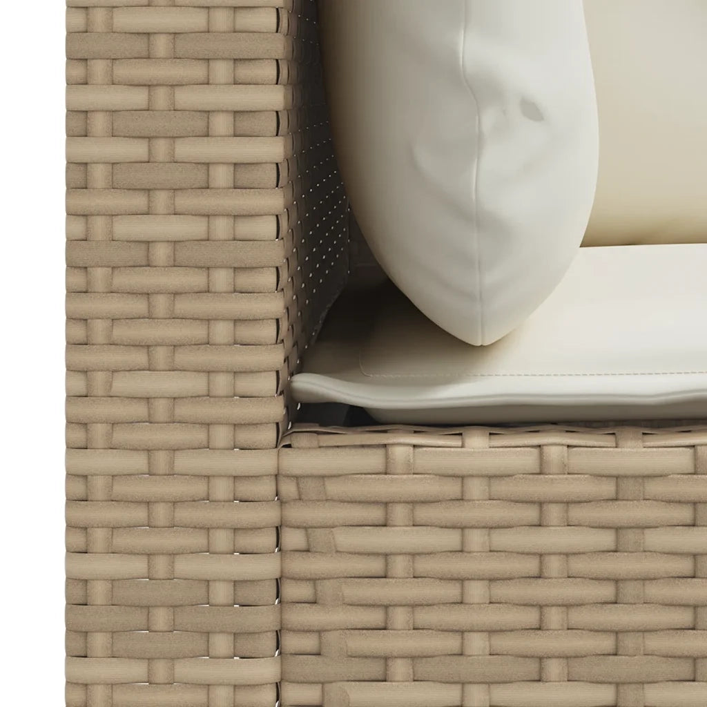 Divano da Giardino con Cuscini a 3 Posti Beige in Polyrattan 365919