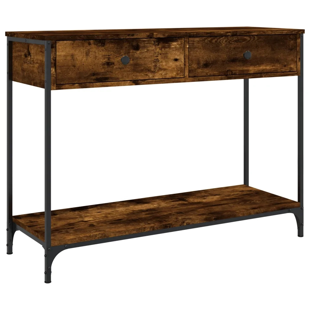 Tavolino Consolle | Tavolo d'Ingresso Rovere Fumo 100x34,5x75cm Legno Multistrato