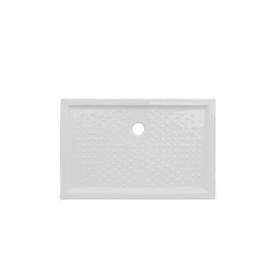 Piatto doccia rettangolare in ceramica 100x80 BIANCO LUCIDO H 6 cm con antiscivolo - GIAPPONE